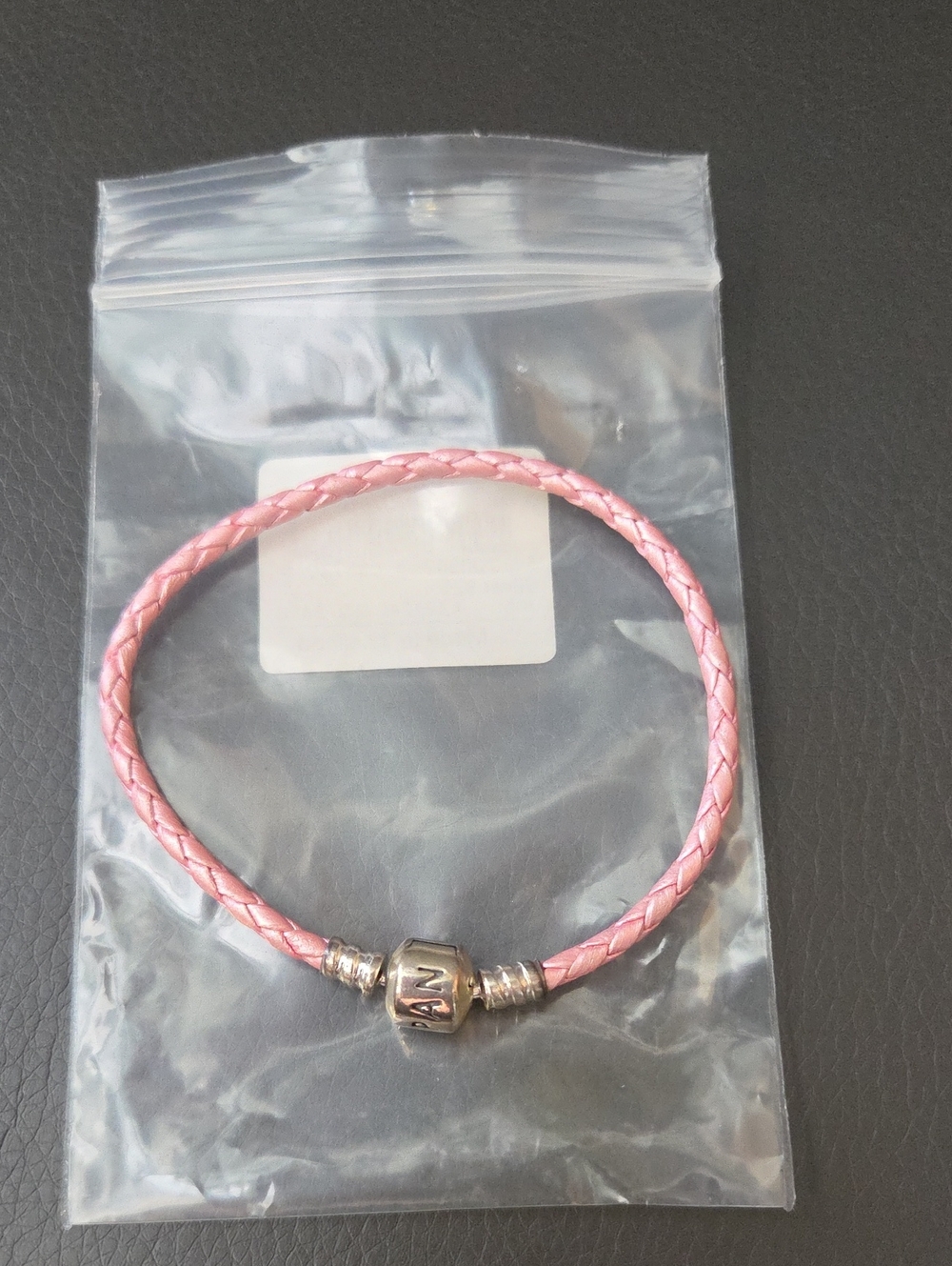 Pandora Pink Braided Leather Bracelet with Silver-Tone Clasp
